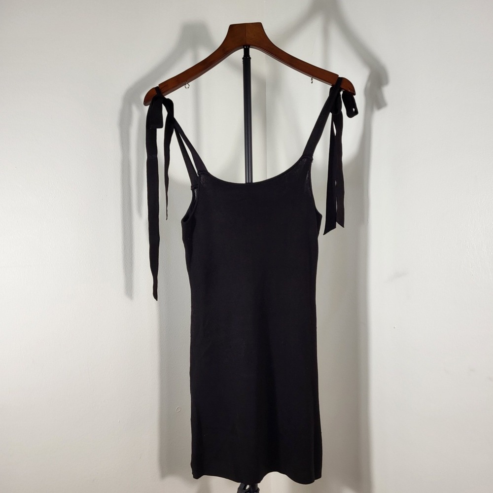 Urban Outfitters Black Tie Strap Knit Mini Dress Medium